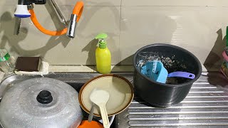 ASMR🧹I started washing dishes from 4 in the morning