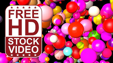 Free Stock Videos – abstract colorful glossy matte balls moving randomly slowly upwards 3D animation