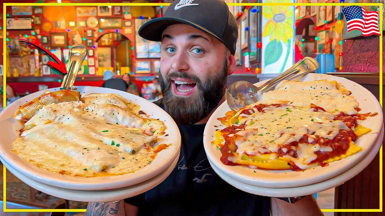 PROVANDO OS PRATOS GIGANTES DO FAMOSO BUCA DI BEPPO NOS ESTADOS UNIDOS | RESTAURANTE MUITO BARATO