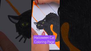 Purr-fectly spooky! 🐈‍⬛ #coloring #art #halloween #crayons #crayola