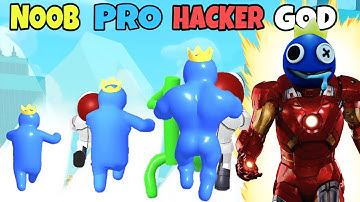 NOOB vs PRO vs HACKER vs GOD in Merge Run Rainbow