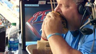Nym John Kruk Takes A Bite Out Of A Giant Burger