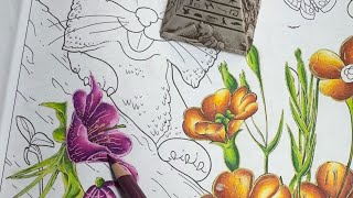 How to color Pink Flowers for coloring books for beginners with prismacolor  screenshot 4