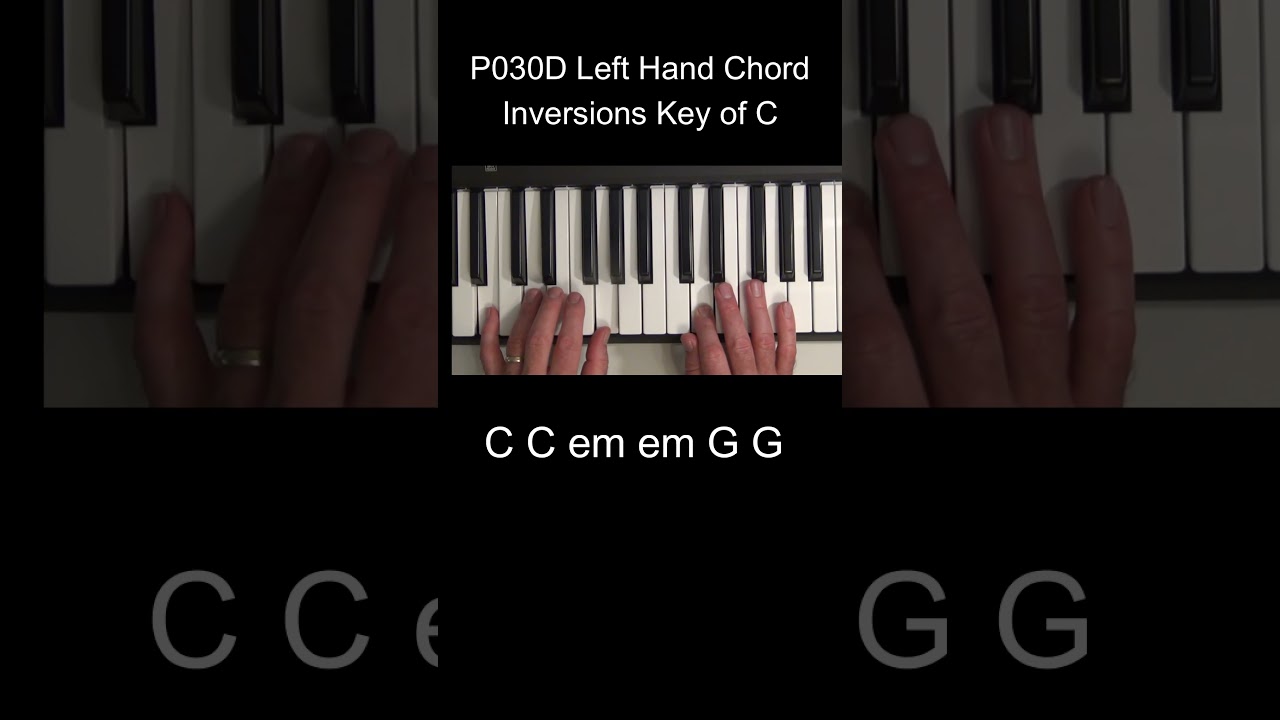 P030D Left Hand Chord Inversions Key of C for Beginner Pianists #beginnerpianolessons