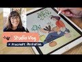 STUDIO VLOG  Freelance Illustrator Mum + Procreate Drawing