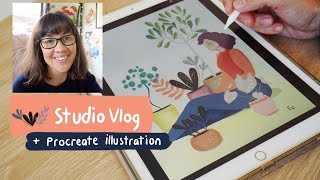 STUDIO VLOG  Freelance Illustrator Mum + Procreate Drawing