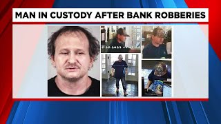 Man taken into custody following bank robberies in NC