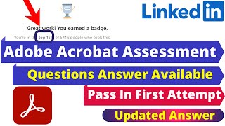 How To Pass LinkedIn Adobe Acrobat Assessment Answer 2021 | LinkedIn Adobe Acrobat Quiz Answer 2021