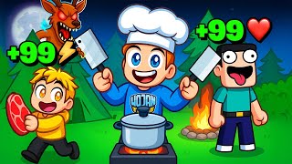 GOTUJE OP POTRAWY aby PRZETRWAĆ 100 NOCY 🌙 w LESIE w Roblox! screenshot 4