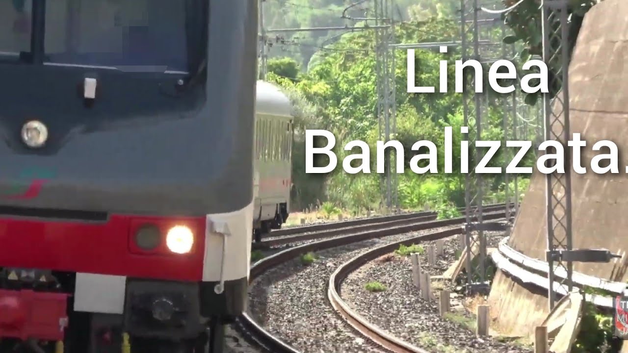 TreniMisterJazz.Linea banalizzata.Transito  sul binario opposto senso di marcia. Palermo-Messina.