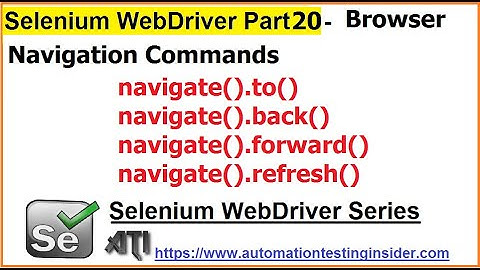 Selenium WebDriver | Part20 | WebDriver Commands | Browser Navigation Commands