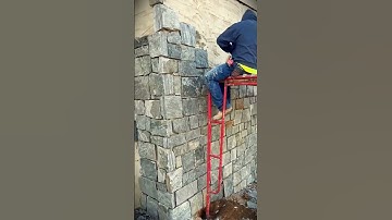 smart trick to close gaps in stone walls with this simple tool #shorts