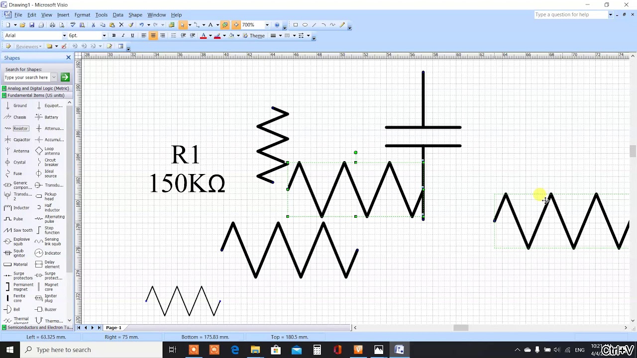 การใช้งาน visio  Update  VISIO ตอนที่ 2 การวาดวงจรอิเล็กทรอนิกส์