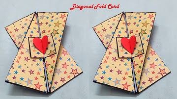 Diagonal Fold Card For Birthday | Beautiful Birthday Card Making Ideas | Special Handmade Card