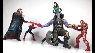 Mrtransformers96's hasbro marvel legends avengers infinity war thanos
titan fight pose review (ironman, starlord, doctor strange, mantis,
drax, iron spider, ...