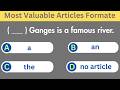 Test your Grammar knowledge | Articles Grammar | Articles mcq | Grammar Quiz | #articles #quiz