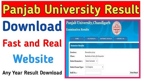 Panjab University result download Kare| Panjab University Chandigarh Result check kaise kare