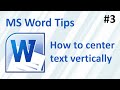 Word: How to center text vertically