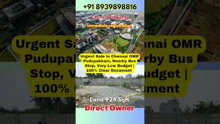 Low Budget Corner Plot Sale - OMR Pudupakkam #chennai #landforsale