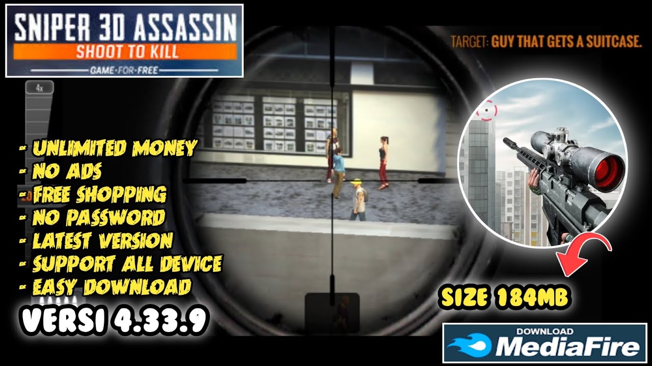 Download Sniper 3D Assassin Unlimited Money No Password Versi 4.33.9