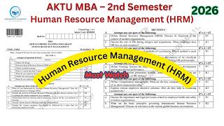 HRM BMB202 AKTU MBA Previous Year Questions with Solution | 2026 Exam Preparation