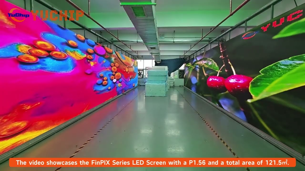 P1.56 Fine Pitch LED Video Wall 121.5sqm Factory Aging Test | YUCHIP FinPIX to Europe