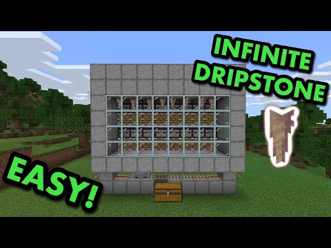 SIMPLE 1.18 AUTOMATIC DRIPSTONE FARM TUTORIAL in Minecraft Bedrock (MCPE/Xbox/PS4/Switch/Windows10)