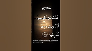 سورة الروم فسبحان الله حين تمسون وحين تصبحون الاية ١٧