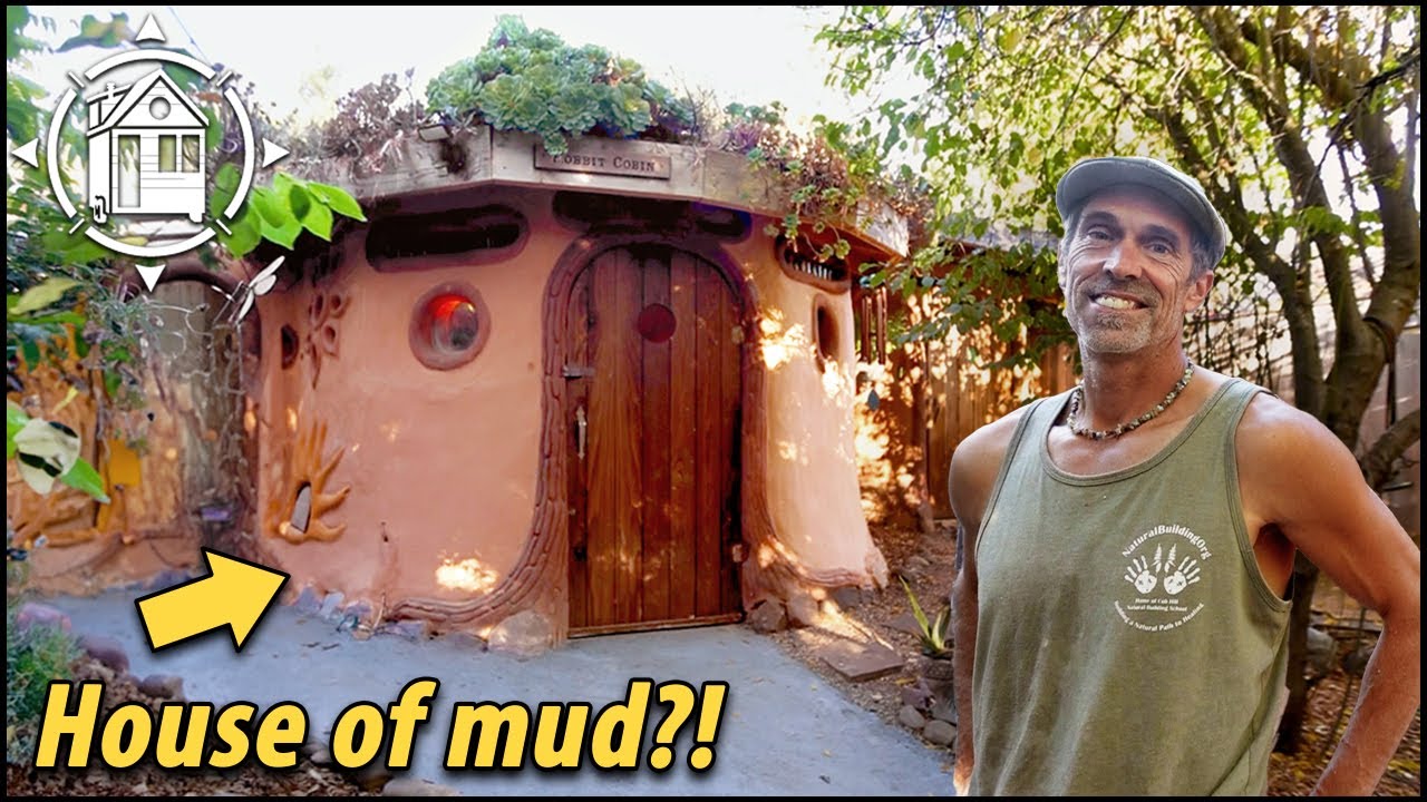 Его саманный дом ПРЕКРАСЕН! Земляной дом, построенный менее чем за 1000 долларов.