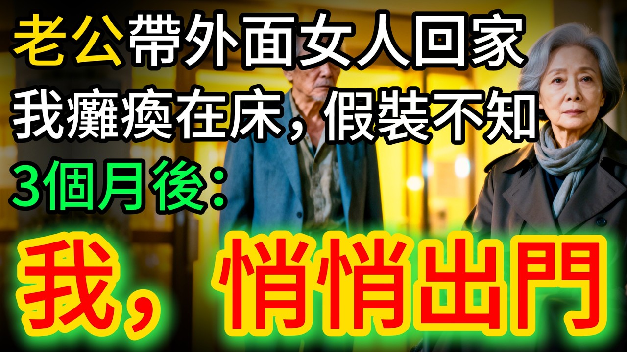 老公帶外面女人回家，我癱瘓在床，假裝看不見，3個月後：我第一次出門了…