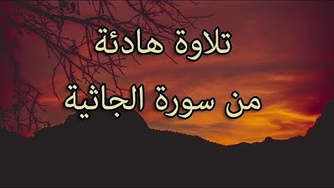 ما أجملها تلاوة هادئة شجية من سورة الجاثية