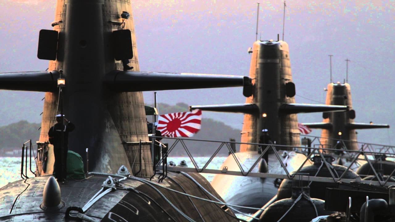 海上自衛隊潜水艦 国旗降下 Youtube
