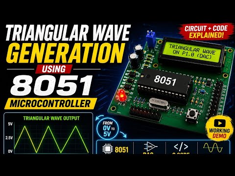 ⚡ Triangular Wave Generation Using 8051 Microcontroller | Circuit + Code Explained 🔥