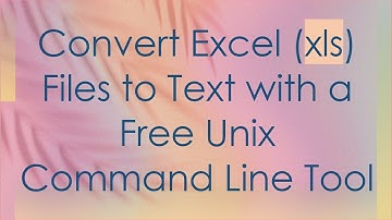 Convert Excel (xls) Files to Text with a Free Unix Command Line Tool
