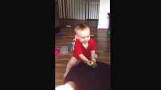 Remy bouncing on daddy's head