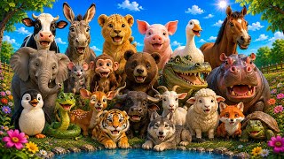 22 Amazing Animals for Kids 🐄🫏🦁🐷 | Learn Animal Names, Looks & Real Sounds | Educational Video