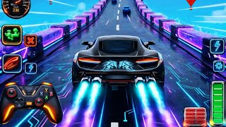 Futuristic Neon Racing Game with Sports Car | High Speed Car Driving Simulator Gameplay screenshot 4