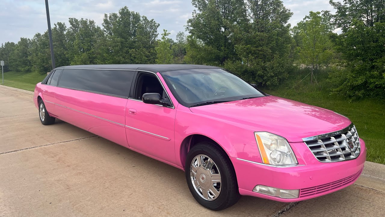 Pink Cadillac DTS Stretch - Lake Erie Limo - YouTube