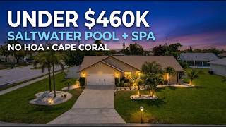 Cape Coral Florida SALTWATER Pool Home UNDER 460K No HOA New Roof 2022 Turn-Key Ready