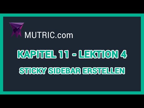 💎 ► Sticky Sidebar erstellen (Kapitel 11 - Lektion 4) | Mutric.com »