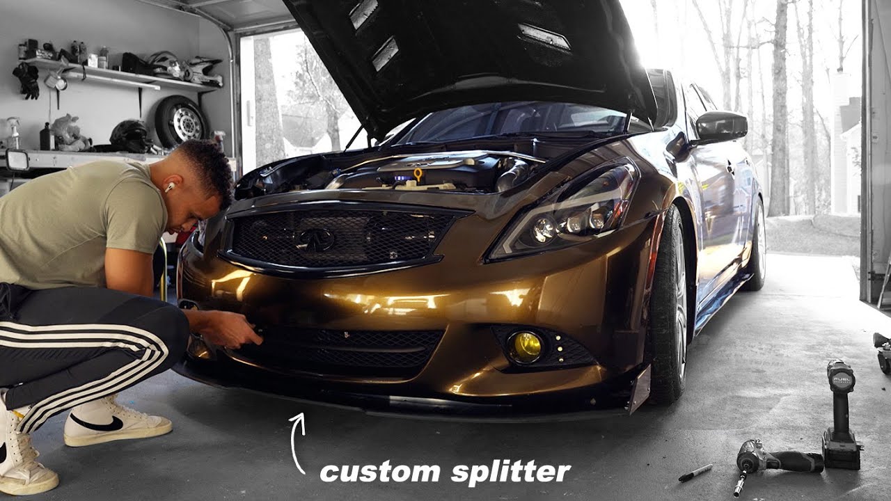 Custom Chassis Mount Splitter on G37 4K vq.justin YouTube