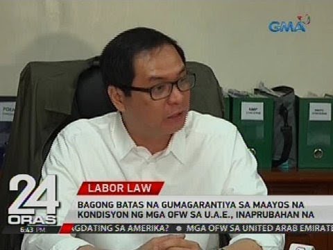 Bagong batas na gumagarantiya sa maayos na kondisyon ng mga OFW sa U.A.E., inaprubahan na