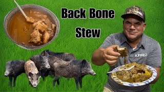 Trapped Six Wild Pigs (Catch* Clean*Cook) Cooked A Back Bone Stew &amp; Smothered Potatoes