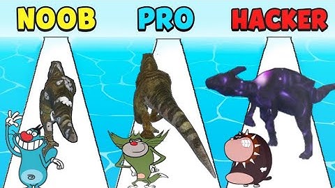 NOOB vs PRO vs HACKER in Dino Evolution Run 3D Game | With Oggy, Jack, Bob | GAME star PKS YT