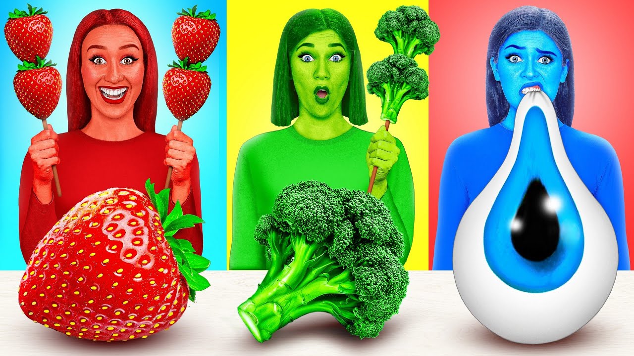 Essen der Gleichen Farben Challenge | Streichkriege von Multi DO Challenge