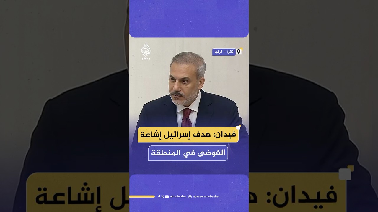 فيدان: هدف إسرائيل إشاعة الفوضى في المنطقة