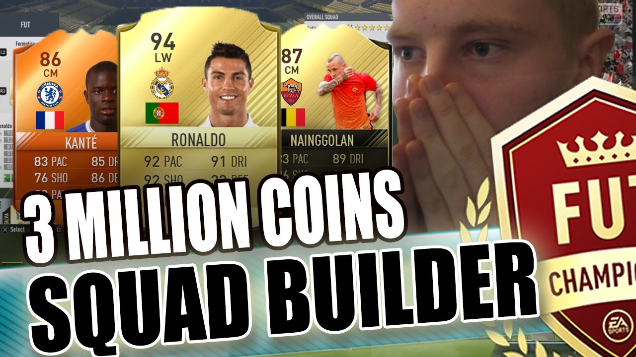 3 MILLION COIN FUT CHAMPIONS SQUAD BUILDER | RONALDO SQUAD BUILDER | FUT CHAMPIONS FIFA 17