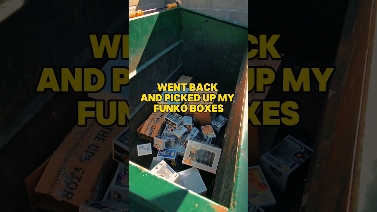 Funko Pops in the trash