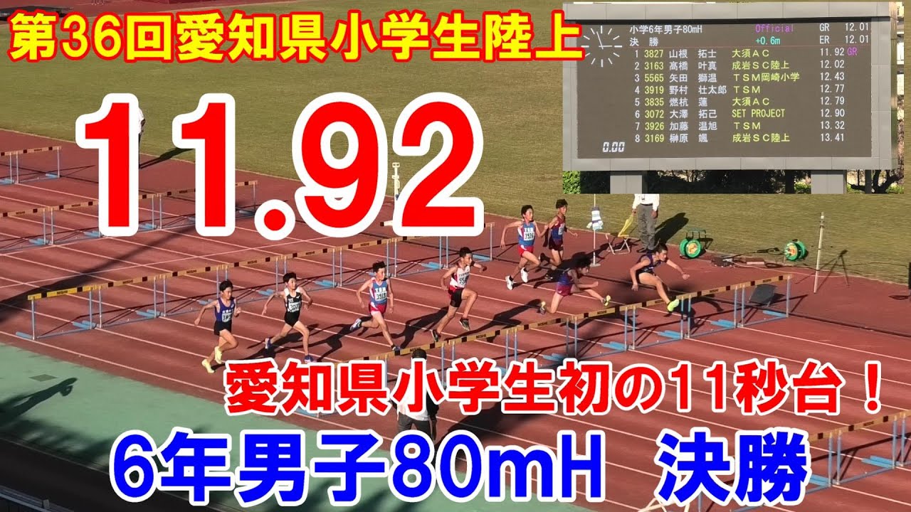 2022愛知県小学生陸上競技選手権大会 6年男子80ｍH決勝