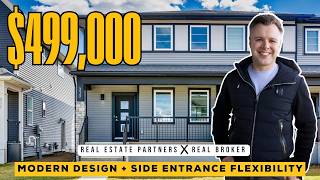 Brand New Airdrie Home for Sale | Side Entrance   South Backyard in Cobblestone Creek!